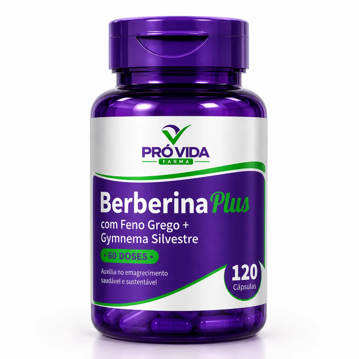 Berberina Plus com Feno Grego + Gymnema Silvestre - 60 Doses (120 cápsulas) - Pró Vida Farma