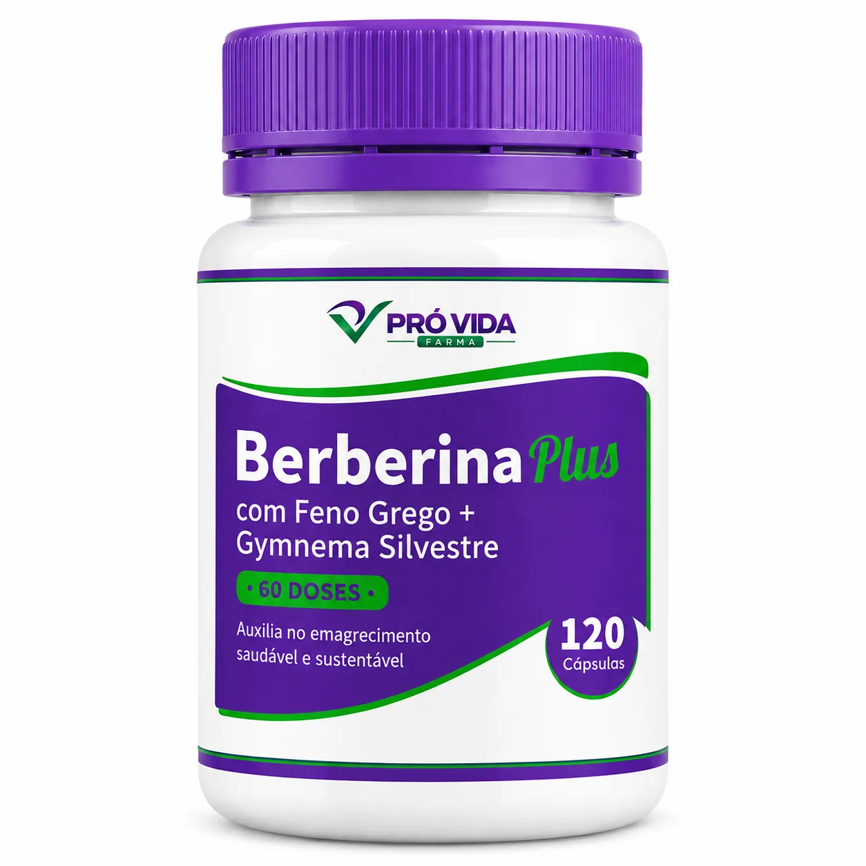 Berberina Plus com Feno Grego + Gymnema Silvestre - 60 Doses (120 cápsulas) - Pró Vida Farma