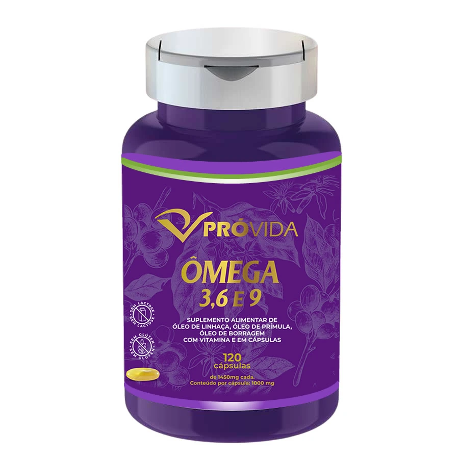 Ômega 3,6,9 (Prímula, Linhaça e Borragem) - 120 Cápsulas